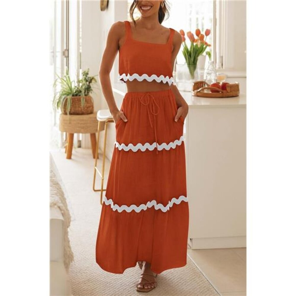 NEW Women's 2-Piece Summer Beach Outfit – Sleeveless Cropped - Picture 6 of 6